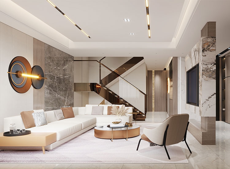 龍湖春江彼岸別墅現(xiàn)代輕奢風(fēng)格裝修設(shè)計(jì)_廈門(mén)裝修公司百家安裝飾